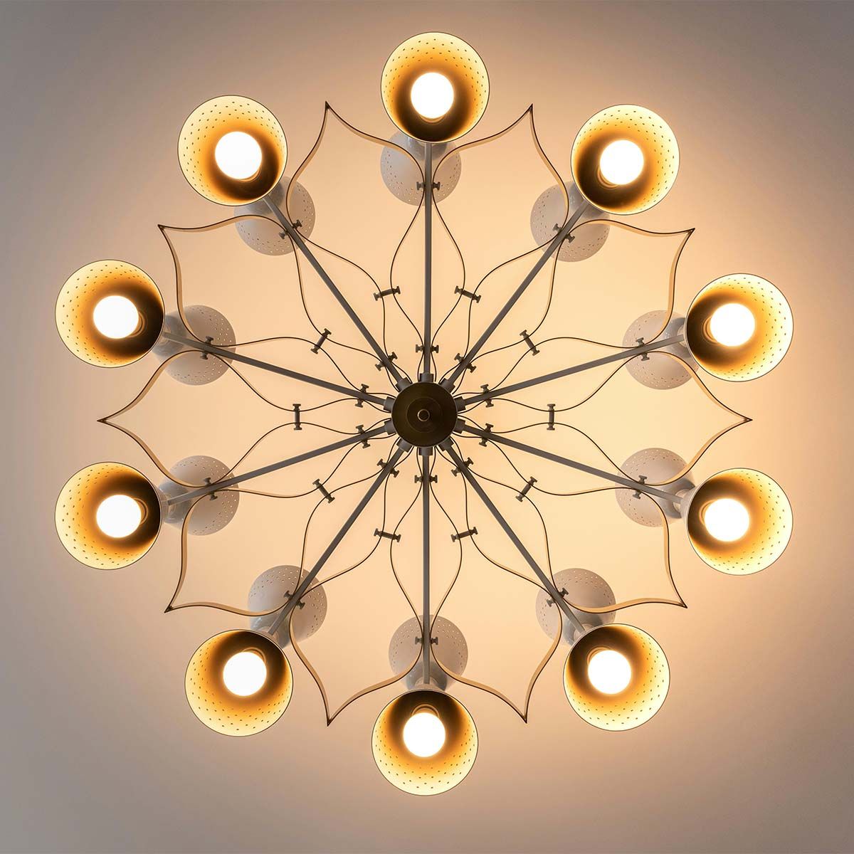 grey stone mottled wall backlit from mirror